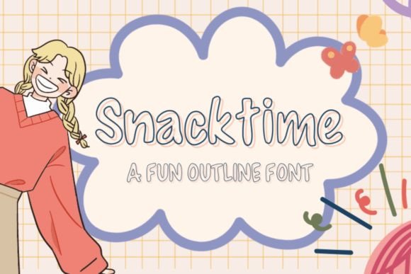 Snacktime Font: Playful Outlined Type for Crafts